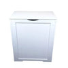 Large Laundry Linen Cabinet Bathroom Storage Chest Wooden Linen Hamper Bin-White