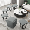 5pcs Cube Ottoman Stool Compact Dining Chairs Footstool Pouffe Seat Metal Leg
