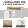 L-Shaped Corner Computer Desk Study Table PC Work w/ Storage Shelf Drawer Office
