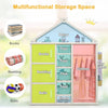 Kids Dress Up Rack Clothing Wardrobe Costume Storage Closet-Yellow