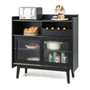 Kitchen Storage Cabinet Wooden Buffet Sideboard Cupboard 2 Sliding Glass Doors