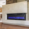 36, 40, 50, 60, Inch Electric Wall Glass Fire Black Frame Media Insert Mounted