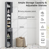 Bathroom Tall Cabinet Slim Freestanding Storage Organizer Cupboard With 2 Doors