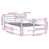 Bed Frame with Headboard 140x200 Solid Wood Pine V1H4