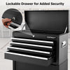 6 Drawer Rolling Tool Chest Combo Lockable Tool Cabinet with Wheels-Black