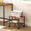 Under-Desk Printer Stand 2-Tier Printer Cart Printer Rack Metal Frame