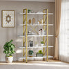 5-Tier Gold Bookshelf, Modern Freestanding Shelves for Living Room