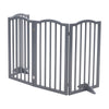 3/4 Panels Folding Pet Gate Freestanding Wooden Dog Fence Safety Barrier Divider