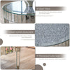 31.5in Large Round Mirrored Coffee Table with Crystal Edge Frame for Livingroom