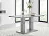 Grey High Gloss Large 6 Seat Rectangular Pillared Kitchen Dining Table