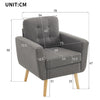 Modern Armchair Accent Chair with Wooden Leg Upholstered Occasional Lounge Chair