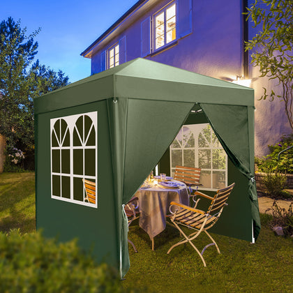 2X2M Garden Heavy Duty Pop Up Gazebo Marquee Party Tent Wedding Canopy W/4 Sides