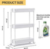 Slide Out Slim Organizer Trolley Shelf Bathroom Kitchen Storage Rack 3/4/5 Tier
