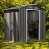 6x4FT Outdoor Storage Shed Galvanized Steel Shed w/Lockable Sliding Door