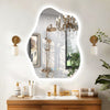 Modern Irregular LED Bathroom Mirror Washbasin Backlit Aesthetic Fogless Mirror