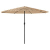Garden Parasol with LEDs and Steel Brown 388x388x248 D7G7