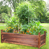 Wood Rectangle Raised Garden Bed Vegetable Elevated Plant Growing Box