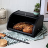 Bread Bin With Roll Top Lid Kitchen Metal Food Cake Loaf Storage Container Box