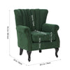 Chenille Upholstered Single Sofa Armchair European-Inspired Curved Leg Wingback