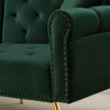 Modern Sofa Bed 2 Seater Click Clack Settee Recliner Couch with Metal Legs Green