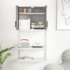 Chic Metal Wall Cabinet Garage Storage Cabinet w/3 Adjustable Shelves-Grey