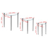 Nest of 3 Black Clear Tempered Glass Side End Lamp Sofa Tables Nested Tables