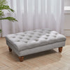 Button-Tufted Footrest Shoe Chaning Chair Living Room Lounge Long Velvet Bench