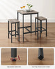 3 PCS Modern Breakfast Bar Dining Table and 2 Stools Set Metal Frame