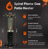 Spiral Flame Gas Patio Heater 13.5KW (Black with Black Cover)
