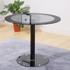 90cm Black Round Glass Dining Table Set + 2/4pcs PU Leather Chairs Dining Room