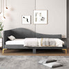 Single Size Upholstered Daybed Rivet-Tufted Platform Bed-Grey