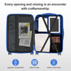 Stylish 5 Piece Deep Blue Diamond Pattern ABS Luggage Set with Non TSA Locks