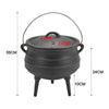 3 Legged Cast Iron Potjie Pot Pre Seasoned Camping Pot Dutch Oven Food Stew Pot
