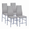 4x Grey Faux Leather Dining Chairs & Round Clear Glass Dining Table Golden Legs