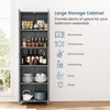 Modern Utility Storage Organizer Double Door Tall Storage Cabinet-Grey