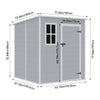 Waterproof Outdoor Garden Tool Storage Shed Pastic Bike Shed House Lockabl 6x6FT