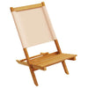 Folding Garden Chairs 8 pcs Beige Fabric and Solid Wood H9N8