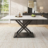 Extendable Table 120-160x80cm Kitchen Table White Marble Effect Telescopic Table