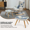 Boucle Rocking Chair with Footstool Lazy Cozy Leisure Seating for Living Room