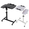 Mobile Over Bed Chair Table Overbed Height Adjustable Laptop Tray Stand PC Desk