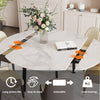 Stunning Round Extendable Dining Table Family Dinner Marble Table Villa Lounge