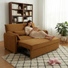 3 Seater Sofa Bed Yellow Livingroom Pull Out Convertible Sleeper with 2 Cushions