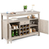 Kitchen Buffet Sideboard Rustic Cupboard Storage Organizer w/Wine Rack