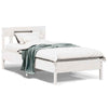 BaraSh Bed Frame with Headboard White 75x190 Small Solid Wood D8Z9