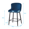 2 pcs Faux Leather / Velvet Bar Stools Diamond Design Soft Upholstered Seat Back