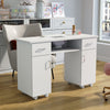 Wheel Professional Manicure Table Salon Nail Station Beauty Desk+Dust Collector