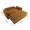 3 Seater Sofa Bed Yellow Livingroom Pull Out Convertible Sleeper with 2 Cushions