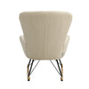 Rocking Chair Accent Boucle Fabric Armchair Padded Seat Single Sofa Lounge Chair
