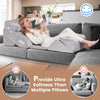 Bed Wedge Pillow Post Surgery Memory Foam Fill Pillow Set-Silver