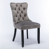 Set of 2/4/6x Velvet Dining Chairs with Wooden Legs for Home Dining Room Kitchen